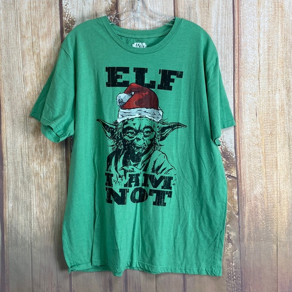 ➡️Star Wars Yoda Elf I Am Not Tee Mens Size 2X - Picture 4 of 7